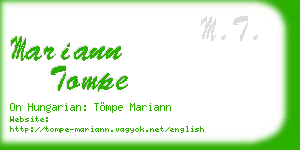 mariann tompe business card